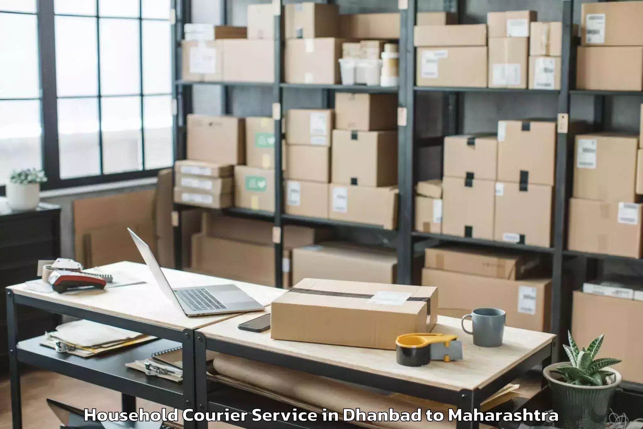 Reliable Dhanbad to Nevasa Household Courier